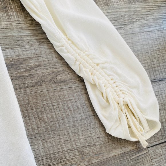 J. Crew Point Sur Drapey V-Neck Blouse in Ivory (size S) - Picture 7 of 11